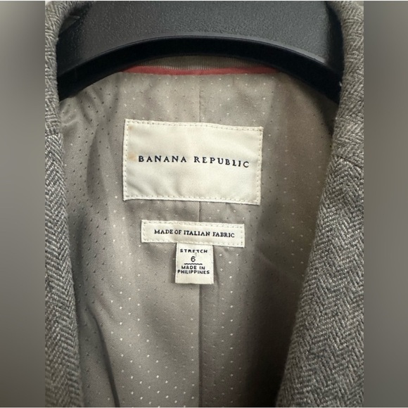 Banana Republic Charcoal Herringbone Wool Blazer - Picture 4 of 16